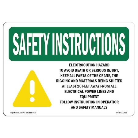 Signmission OSHA INSTRUCTIONS, 7" Height, 10" Width, Aluminum, 10" W, 7" H, Landscape, OS-SI-A-710-L-11435 OS-SI-A-710-L-11435
